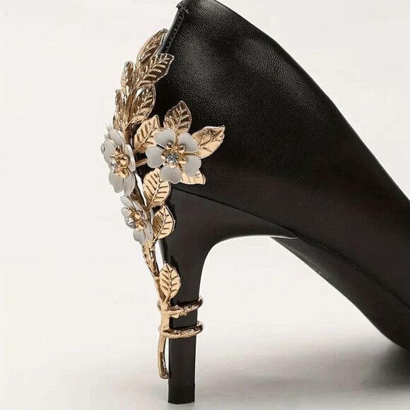 2pcs High Heel Shoe Elegant Floral Bridal, Exquisite Jewelry Accessories, Suitab - Picture 3 of 4